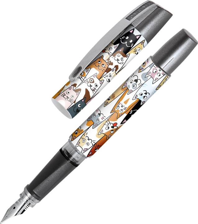 Image du produit Online Stylo plume Campus II 0.5mm 61337/3D Fluffy Cats (Bleu, 1x)