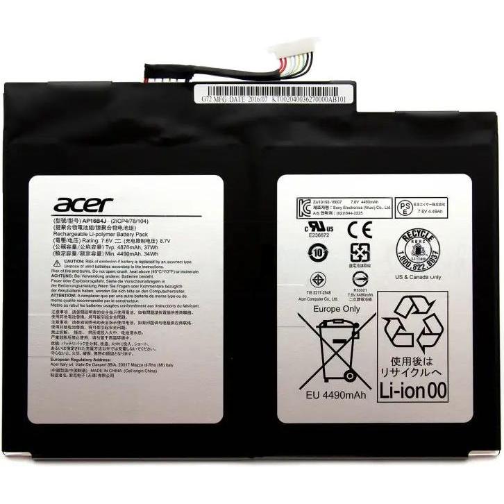 Acer Battery Li-Po, 4870mAh Main (4870 mAh), Notebook Akku