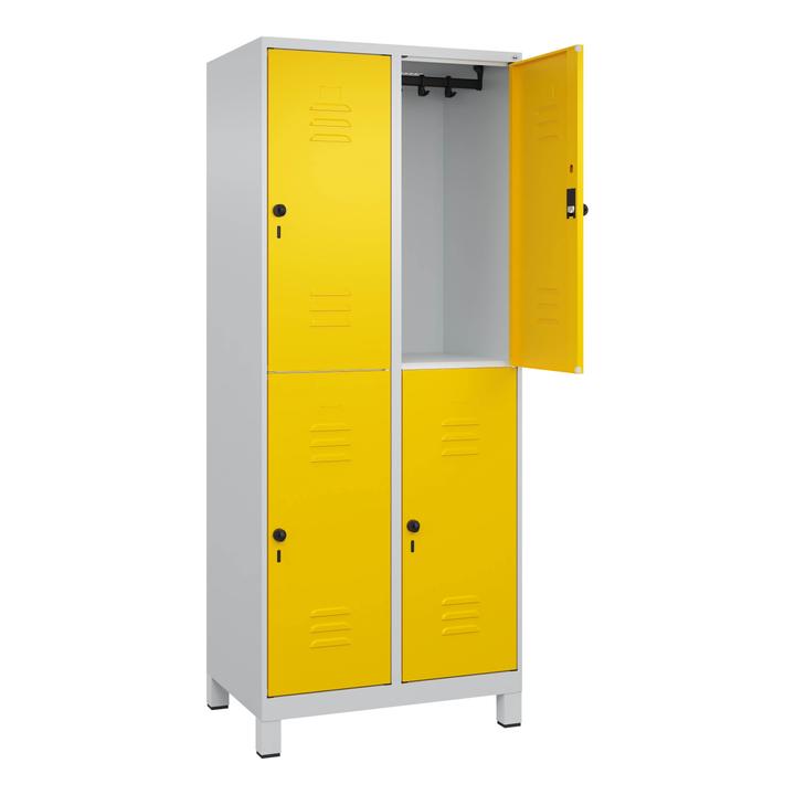 Actual product image C+P Doppel-Garderobenschrank Classic Plus, Abteilbreite 40 cm, mit Füssen (80 cm, 185 cm)