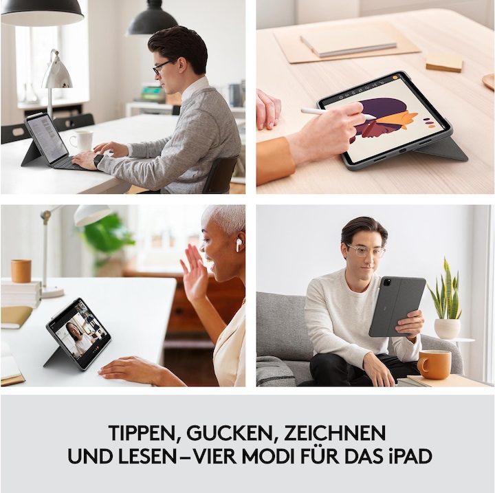 Produktbild Logitech Combo Touch (CH, iPad Pro 11 2021 (3. Gen), iPad Pro 11 2020 (2. Gen), iPad Pro 11 2018 (1. Gen), iPad Pro 11 2022 (4. Gen))