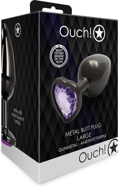 Actual product image Ouch! Heart Gem Butt Plug - Large