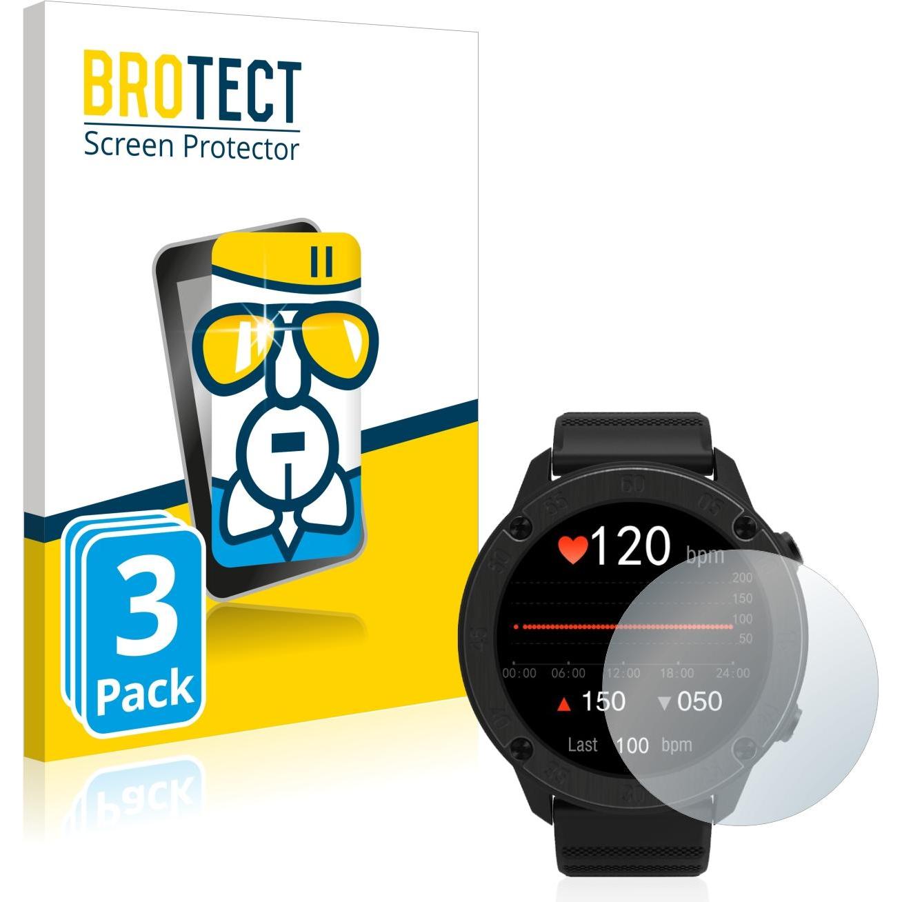 BROTECT AirGlass Panzerglasfolie, Smartwatch Schutzfolie, Transparent