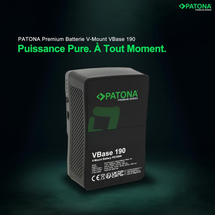 Actual product image Patona Premium V-Mount 190Wh PD100W (Camera battery)