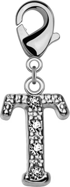 Image du produit Star Piercing Pendentif avec cristal lettre T (Laiton)