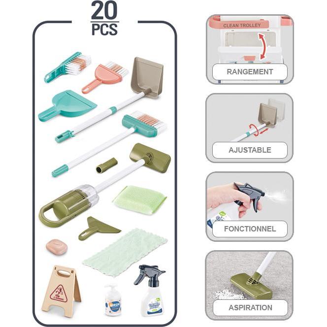 Thumbnail - VR Shinecon Haushaltswagen für Kinder - 20 teiliges Set