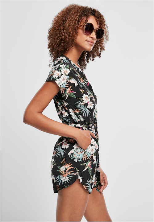 Actual product image Urban Classics Ladies Short Viscose Belt Jumpsuit (M)