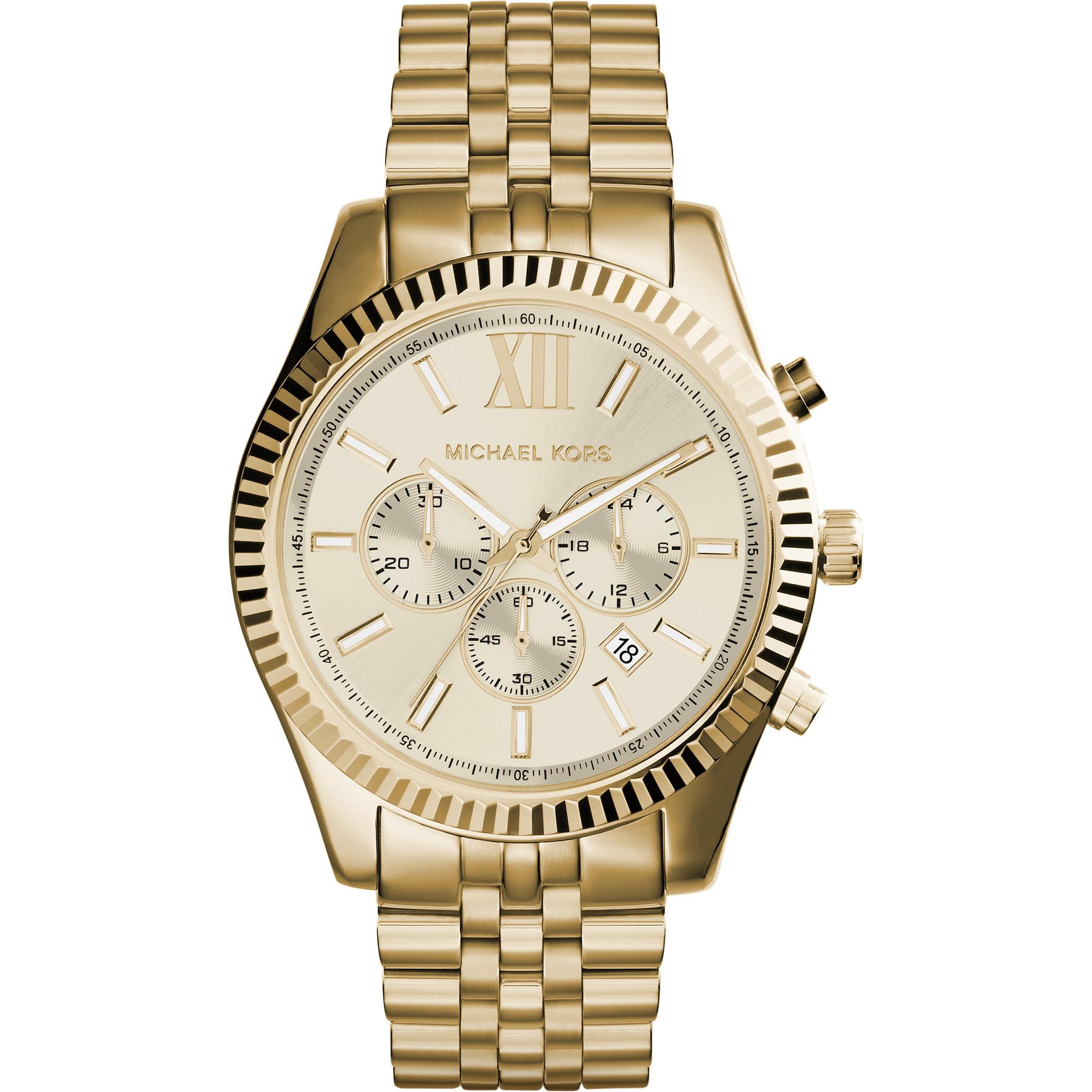 Michael Kors, Armbanduhr, Lexington, Gold, (Chronograph, 45 mm)