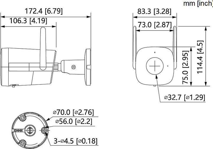 Productafbeelding Dahua DH-IPC-HFW1430DT-STW 4MP IR-bulletnetwerkcamera met vast brandpunt voor WiFi (2560 x 1440 Pixels)