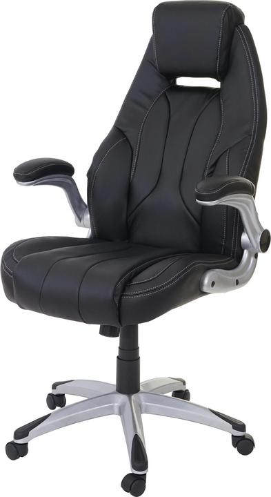 Image du produit Swisshandel24 Chaise de bureau, chaise de bureau, fauteuil de direction, similicuir - noir, 60008 (48 - 58 cm)