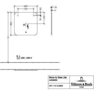 Thumbnail - Villeroy & Boch, Kosmetikspiegel, V&B Spiegel MORE TO SEE LITE rd m uml. LED-Bel. 800x800x24mm 26,88 W
