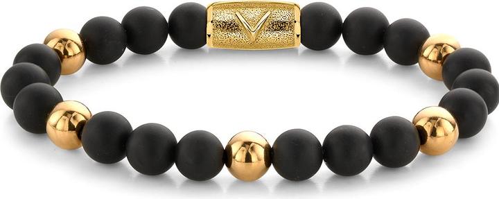 Produktbild Rebel & Rose Armband Matt Black Madonna RR-8DV05-G-L Herren (19 cm, Onyx, Edelstahl)