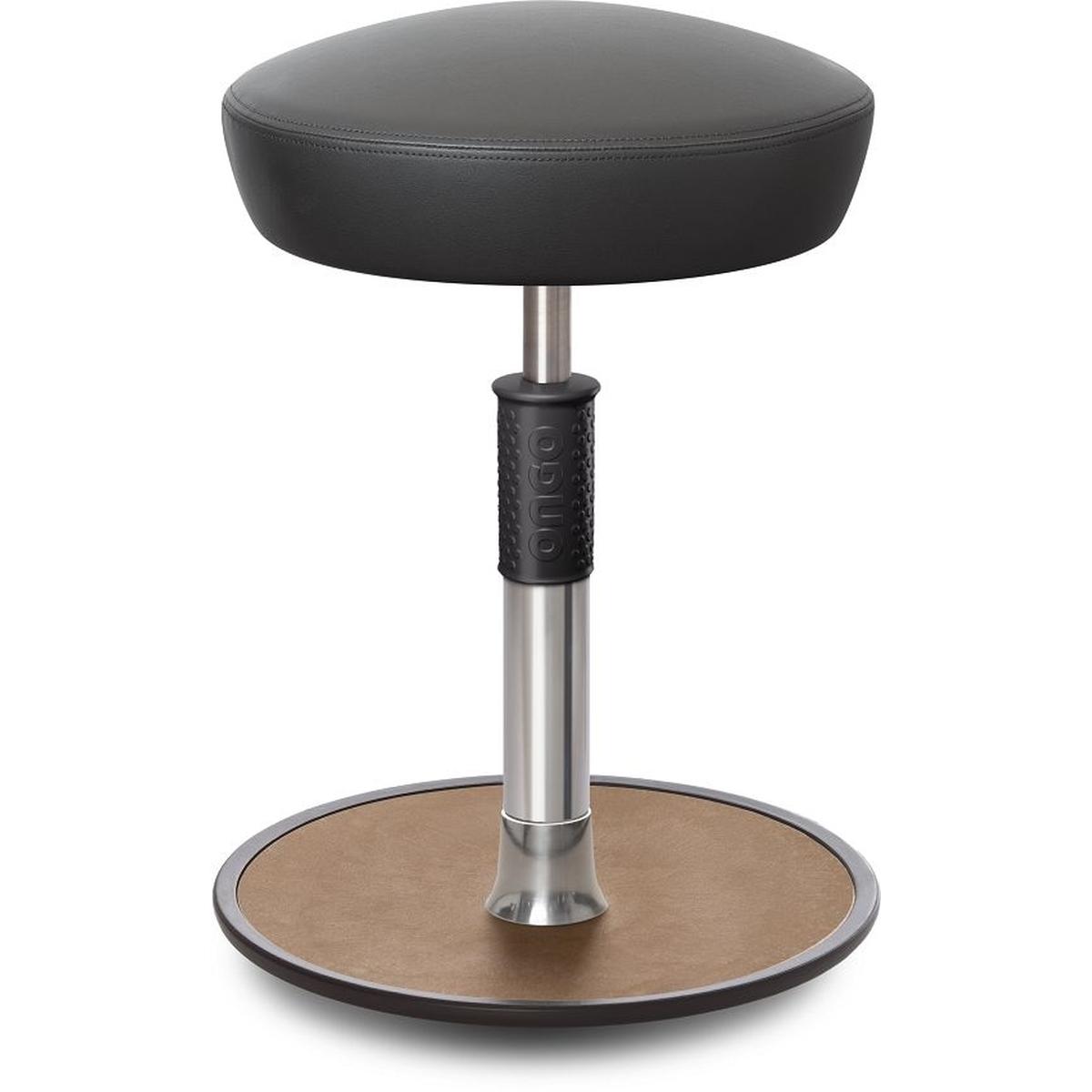 Ongo, Bürostuhl, Sitz- Stehhocker Free Regular Hutsitz skai Kunstleder Grau chrom /Natur