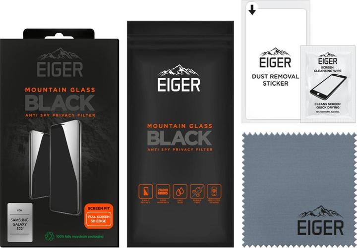 Image du produit Eiger Mountain Glass Black Edge (1 pièce(s), Samsung Galaxy S22)