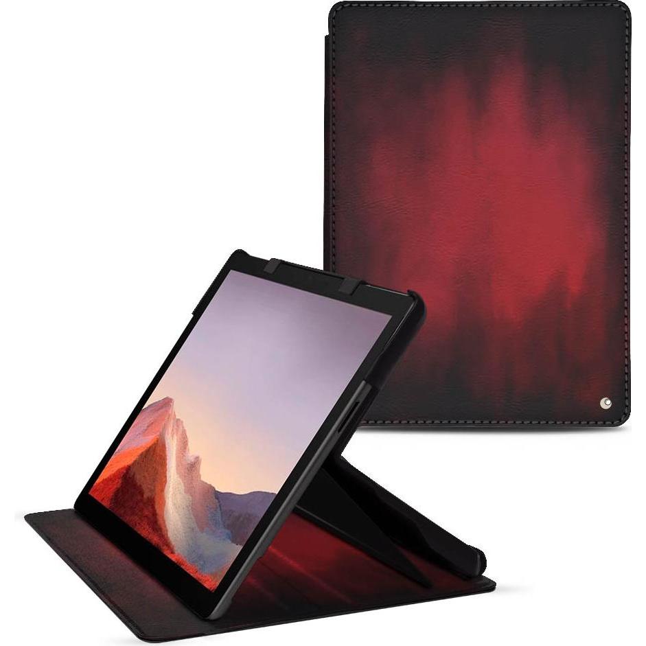 Thumbnail - Noreve Lederschutzhülle vertikal (Microsoft Surface Pro 8), Tablet Hülle, Rot