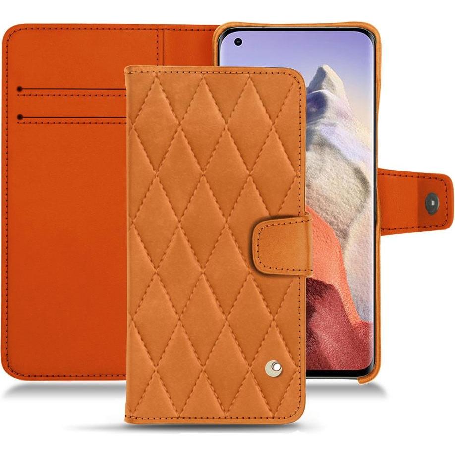 Noreve Lederschutzhülle Wallet (Xiaomi Mi 11 Ultra), Smartphone Hülle, Orange