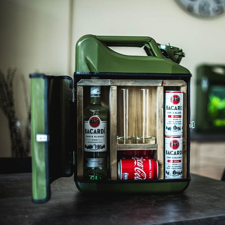 Actual product image Mikamax Jerrycan Mix Drink Bar 20L - Whiskey Bar - Mobile Bar - Petrol Can Bar - Green - 20 Li