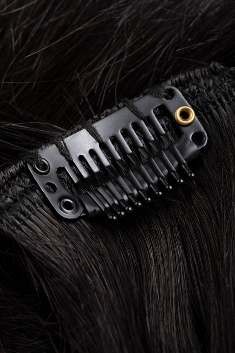 Actual product image Hair2you Basic Clip in Extensions Schwarzbraun (Black brown, 71 cm)
