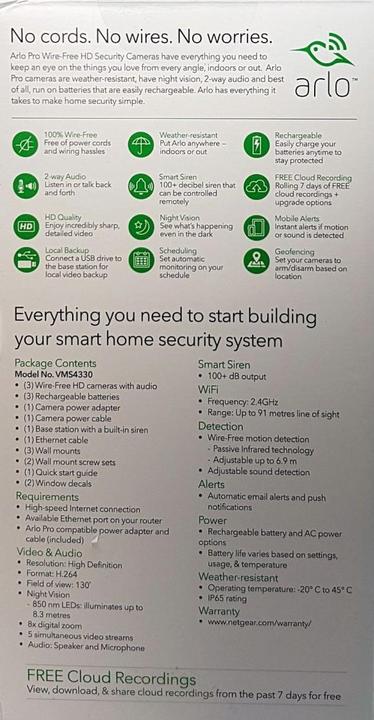 Immagine prodotto Arlo Pro - Set di 3 (1280 x 720 pixel)