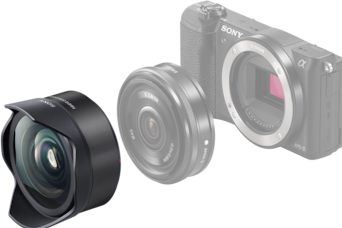 Actual product image Sony VCL-ECF2, fisheye lens converter (Wide-angle converter, Universal)