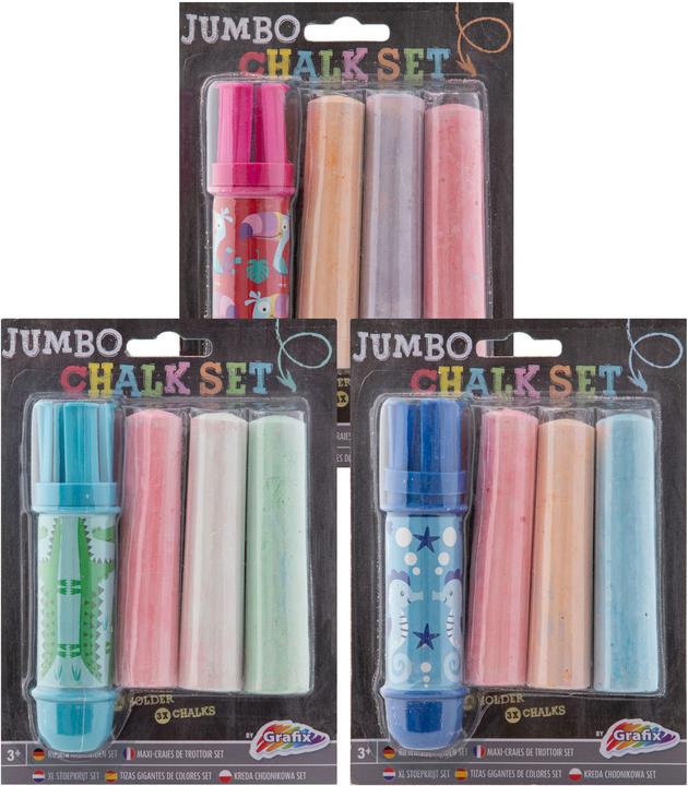 Image du produit Grafix Porte-craie Jumbo + craie, 3p. (Multicolore, 3 x)