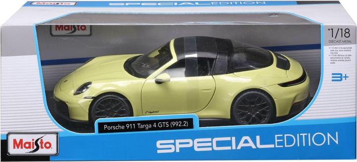 Produktbild Maisto Porsche 911 Targa 4 GTS 1/18 gelb