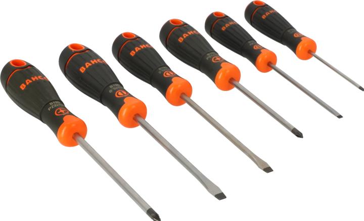 Produktbild Bahco BahcoFIT Schraubendreher-Satz für Schlitz- und Pozidriv-Schrauben mit Gummigriff - 6-teilig (Pozidriv-Kreuzschlitz (PZ))