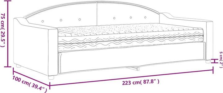 Image du produit vidaXL Tagesbett mit Matratze (90 x 200 cm)