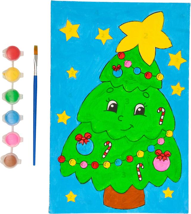 Produktbild Grafix XMAS Leinwand Malen nach Zahlen - Weihnachtsbaum