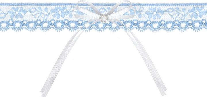 Produktbild Partydeco Lace garter with a ribbon, sky-blue (1 pkt / 1 pc.) (1 Stück)