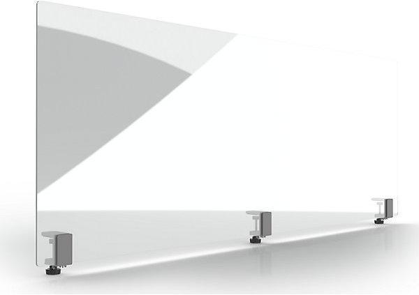 Actual product image Magnetoplan Acrylic hygienic partition wall, HxD 600 x 70 mm, width 1600 mm, with 3 clamps. (60 cm, 160 cm)