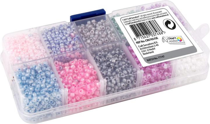 Productafbeelding Grafix Sieraden kralen in bewaardoos, 10 kleuren