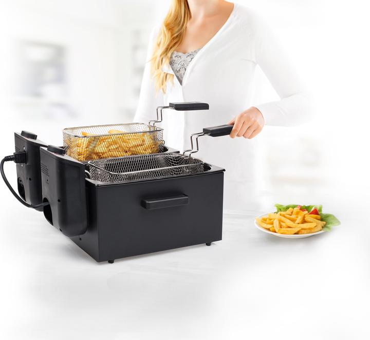 Image du produit Princess 183028 Double Black Fryer, Deep fryer, 6 L, 1.8 kg, 190 °C, Double, Black