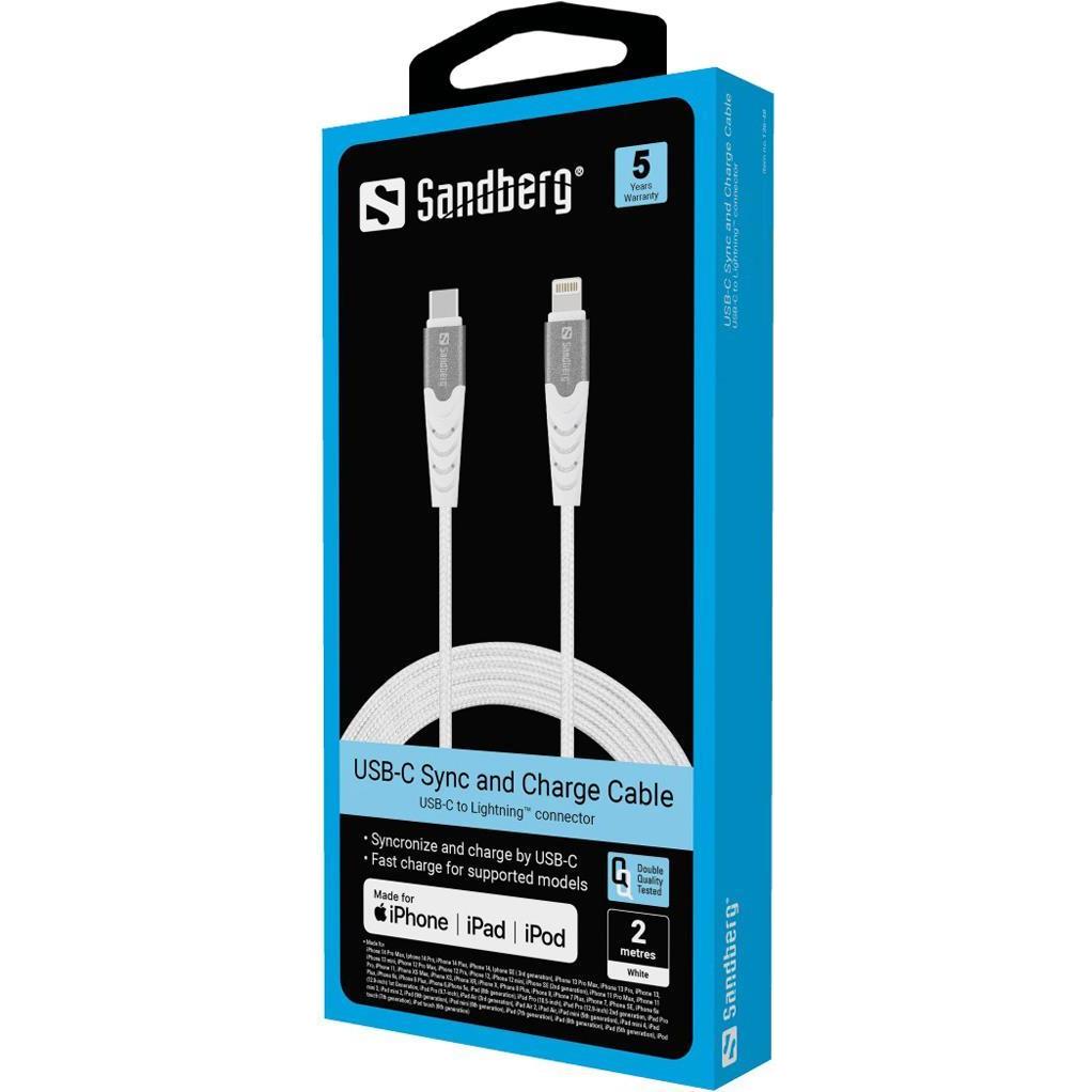 Thumbnail - Sandberg USB-C PD to Lightning MFI 2M (2 m, USB 3.2 Gen 1), USB Kabel