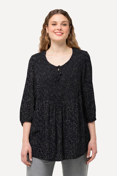 Produktbild Ulla Popken Smokbluse, Punkte, A-Linie, Rundhals, 3/4-Arm (50, 52)