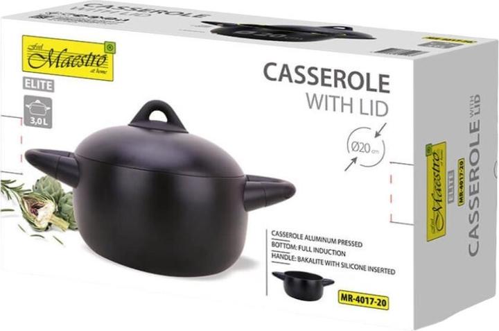 Actual product image Maestro Garnek z pokrywką 20 cm 3 0l MR-4017-20 (20 cm, Pot, Aluminium)