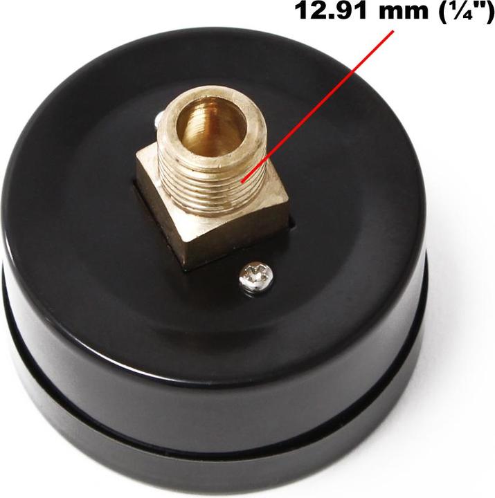 Produktbild Wiltec Druckanzeige Druckbehälter/ Manometer axial DN8 (1/4") 12.9mm 0-10bar 0-140 PSI