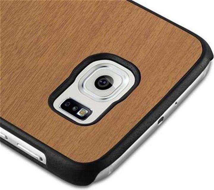 Image du produit Cadorabo Couverture rigide Woody Cover (Samsung Galaxy S6)
