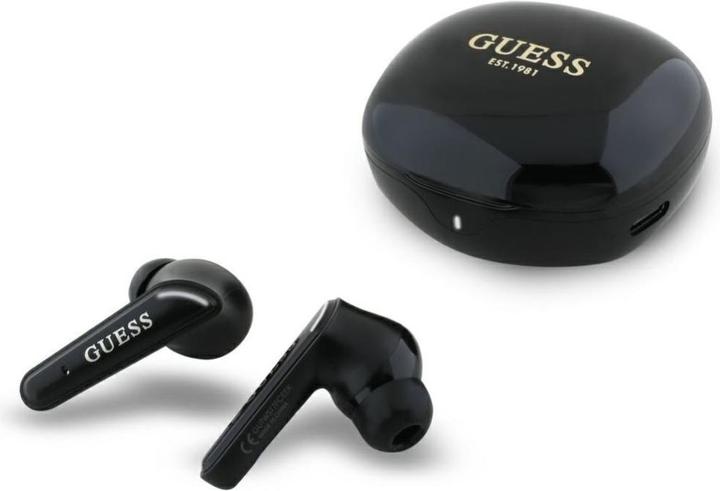 Guess Headphones TWS Flat Classic Logo Electroplated black (4 h, Wireless)