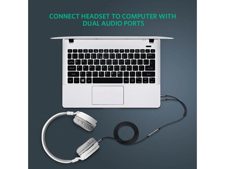 Actual product image Ugreen Microphone and headphone Y splitter 3.5 mm jack (0.20 m, 3.5mm jack (AUX))