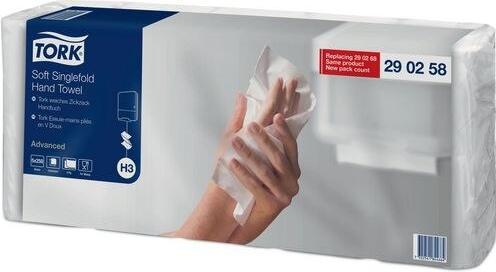 Image du produit Tork Essuie-mains pliés 290258 Blanc Papier recyclé (3750 x)