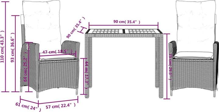 Produktbild vidaXL Garten Essgruppe