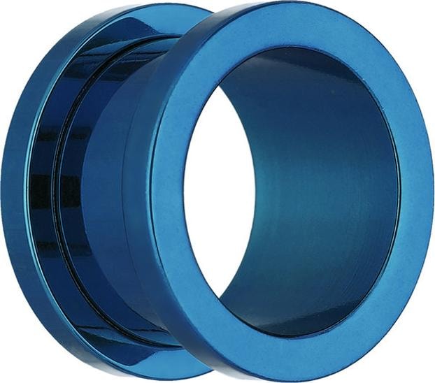 Actual product image Star Piercing Flesh Tunnel dark blue (without brass, Surgical steel 316L)