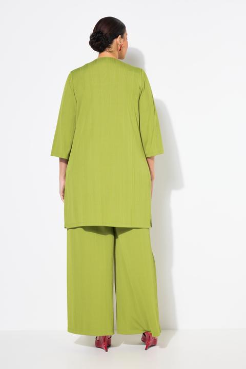 Image du produit Ulla Popken Gilet long en jersey côtelé, coupe ouverte et encolure en V (42, 44)