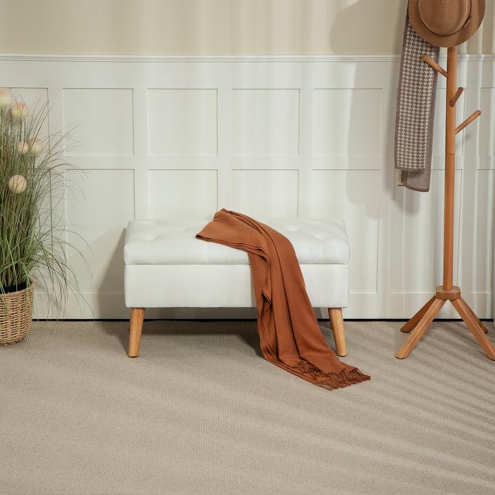 Image du produit Homcom Sitzbank Polyester, Schaumstoff Weiss (80 cm)