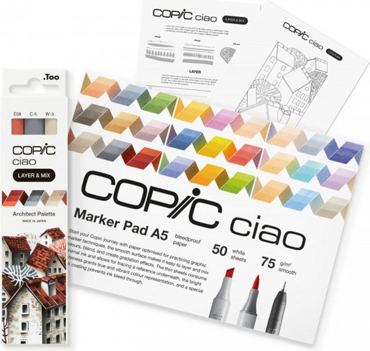 C-5 (Cool Gray No. 5), E-08 (Brown), W-3 Warm Gray No. 3