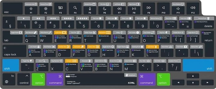 Immagine prodotto JCPAL Cover per tastiera Verskin Lightroom Shortcuts per MacBook Air 13" (M2 2022 / M3 2024) / Pro 14" /