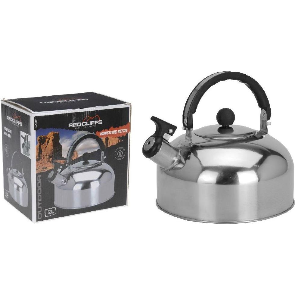 NoName Flötwasserkessel Rvs 2ltr, Wasserkocher, Schwarz, Silber