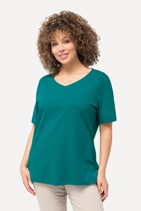 Produktbild Ulla Popken Shirt, doppellagige Vorderseite, Slim, Rundhals, Halbarm (56)