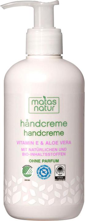 Matas Crème naturelle pour les mains à l'aloe vera bio et à la vitamine E (240 ml)