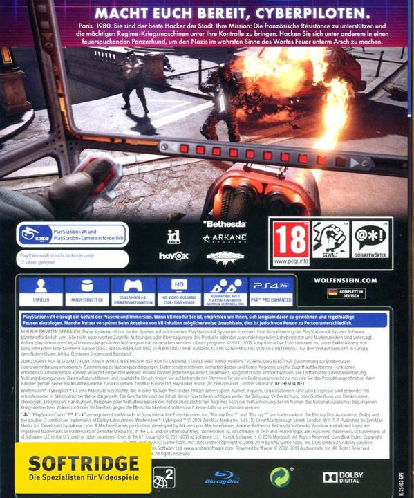 Actual product image Bethesda Wolfenstein: Cyberpilot (PS4, DE)